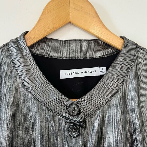 Rebecca Minkoff Silver Metallic Ollie Tiered Mini Dress - Picture 11 of 15